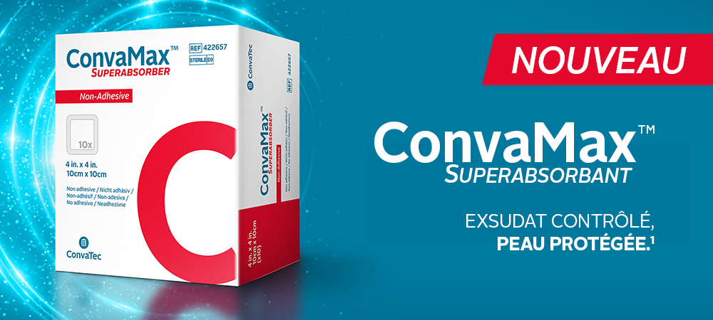 ConvaMax superabsorbant: exsudat controlé, peau protégée.